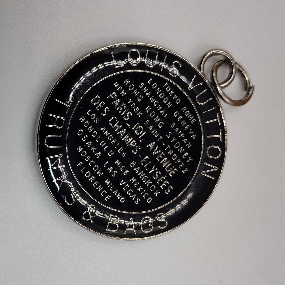 Authentic Louis Vuitton Black & Silver Trunks & Bags Charm